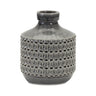 Goemetric Terra Cotta Vase with Black Finish 9"H