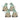 Stone Garden Gnome Figurine with Flower Stem Accent (Set of 4)