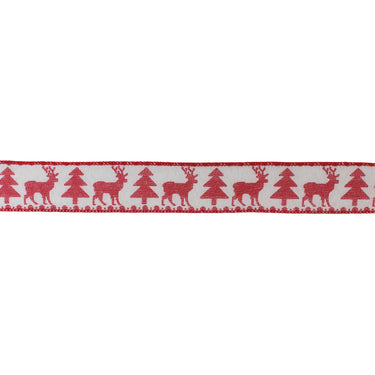 Tree and Deer Holiday Ribbon (Set of 2)