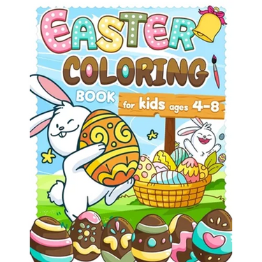 Easter Coloring Book for Kids ages 4-8: 44 Funny Animals with their Easter Eggs to color - Easter activity book for girls and boys - Religious christi