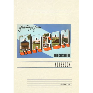 Vintage Lined Notebook Greetings from Macon