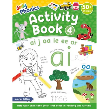 Jolly Phonics Activity Book 4: In Print Letters (American English Edition)