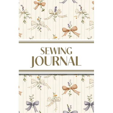 Sewing Journal (Orange and Purple Bows with Wildflowers on Cream Background): 6"x9" Sewing Lover's Diary; Keep Your Pattern Logs, Favorite Fabric Libr