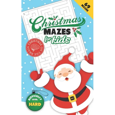 Christmas Mazes for Kids 69 Mazes Difficulty Level Hard: Fun Maze Puzzle Activity Game Books for Children - Holiday Stocking Stuffer Gift Idea - Santa