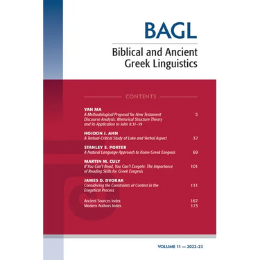 Biblical and Ancient Greek Linguistics, Volume 11