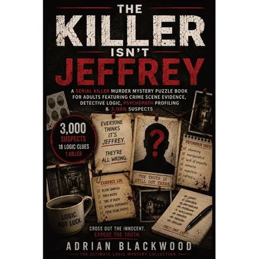 The Killer Isn't Jeffrey: A Serial Killer Murder Mystery Puzzle Book for Adults Featuring Crime Scene Evidence, Detective Logic, Psychopath Profiling