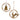 Beaded Wood Tree and Deer Ornament (Set of 6)