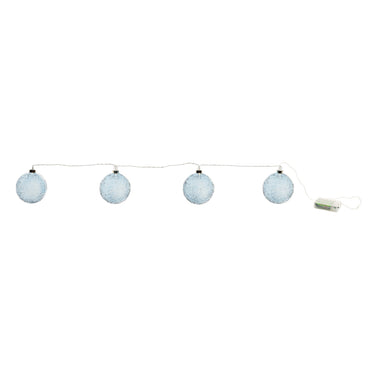 LED Blue Crackle Glass Ball Ornament String