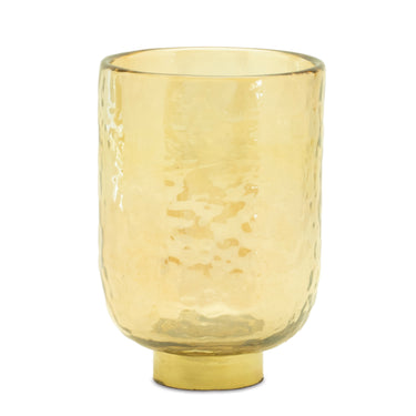 Gold Glass Vase with Metal Accent (Set of 2)