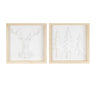 Framed Holiday Deer and Tree Artwork (Set of 2)