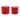 Red Metal Container with Lid (Set of 2)