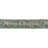 Glittered Merry Christmas Wired Ribbon 4" x 5 Yds.