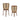 Round Metal Planter with Wooden Stand (Set of 2)