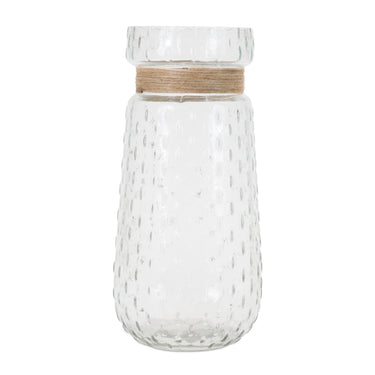 Texture Glass Vase with Jute Accent (Set of 2)
