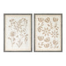 Framed Floral Wall Art Under Glass (Set of 2)