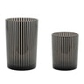 Srtiped Glass Candle Holder (Set of 2)
