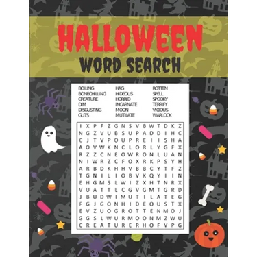 Halloween Word Search: Hard Level Unique Patterns for Adults & Teens Find Halloween Words 18 Words to Find per Puzzle