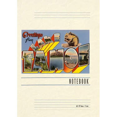 Vintage Lined Notebook Greetings from Lake Tahoe