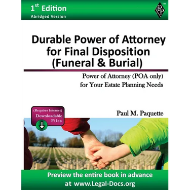 Durable Power of Attorney for Final Disposition: Fillable Power of Attorney (POA Only) For Your Estate Planning Needs