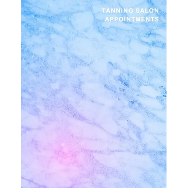 Tanning Salon Appointments: Classy blue and Pink marble client organiser With weekly and hourly time slots broken into 15 minute chunks.