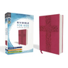 Niv, Bible for Kids, Large Print, Leathersoft, Pink, Red Letter, Comfort Print: Thinline Edition