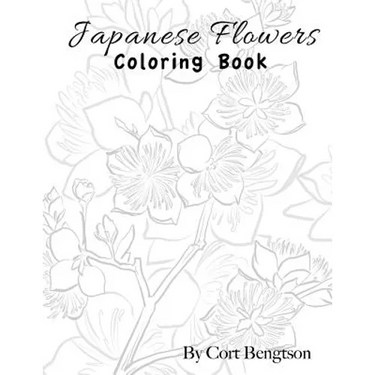 Japanese Flowers Coloring Book
