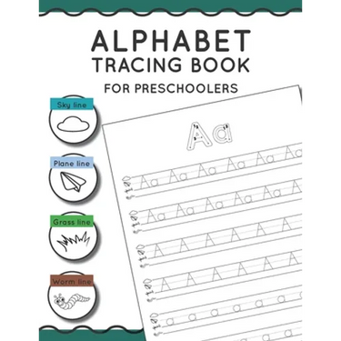 Alphabet Tracing Book for Preschoolers: Pen control to trace and write ABC Letters and Numbers Sky line Plane line Grass line and Worm line