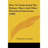 How To Understand The Balance Sheet And Other Periodical Statements (1903)