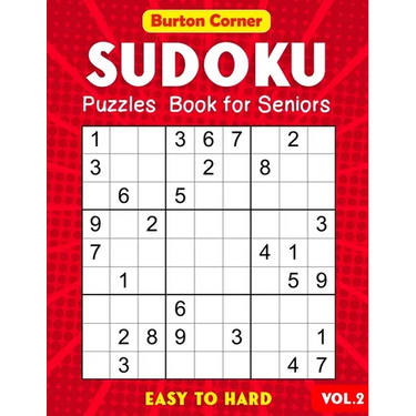 Sudoku Puzzles Book for Seniors Easy to Hard: 101 Easy Medium Hard 9x9 Sudoku Puzzles Games Book with Solution Vol.2 Large Print