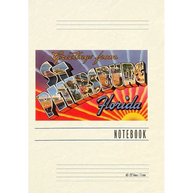 Vintage Lined Notebook Greetings from St. Petersburg, Florida