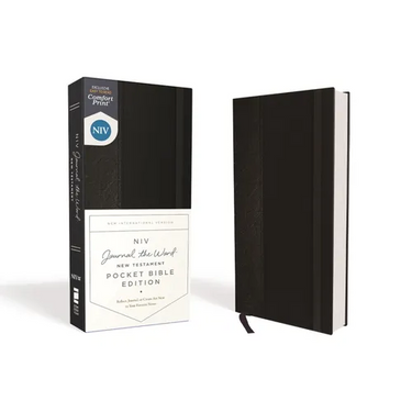 Niv, Journal the Word New Testament (Perfect for Note-Taking), Pocket Bible Edition, Hardcover, Black, Red Letter, Comfort Print