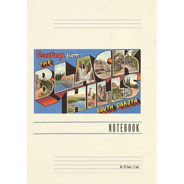 Vintage Lined Notebook Greetings from the Black Hills