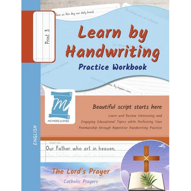 Handwriting Practice Workbook - The Lord's Prayer - Christian Prayers - Print, Level 3: Learn by Handwriting. Adults and Children - PNCP3PE
