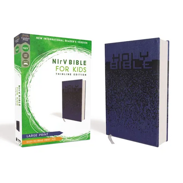 Nirv, Bible for Kids, Large Print, Leathersoft, Blue, Comfort Print: Thinline Edition