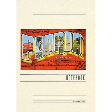 Vintage Lined Notebook Greetings from Peoria, Illinois