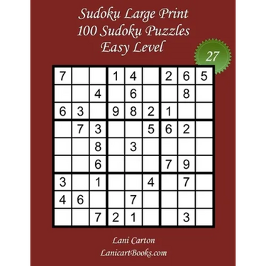 Sudoku Large Print for Adults - Easy Level - N°27: 100 Easy Sudoku Puzzles - Puzzle Big Size (8.3"x8.3") and Large Print (36 points)
