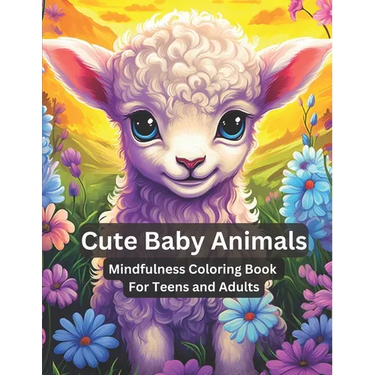 Cute Baby Animals - Mindfulness Coloring Book for Teens and Adults: Mandala Animal Coloring Pages Anti Stress and Anxiety Relief