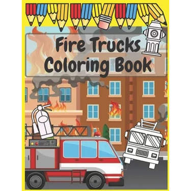 Fire Trucks Coloring Book