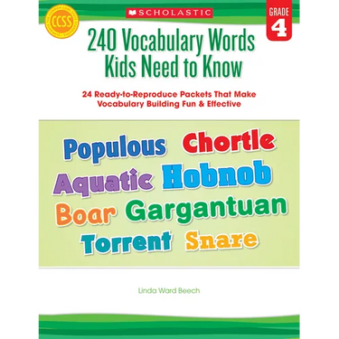 240 Vocabulary Words Kids Need to Know: Grade 4