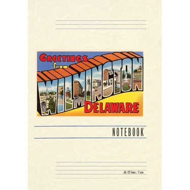 Vintage Lined Notebook Greetings from Wilmington