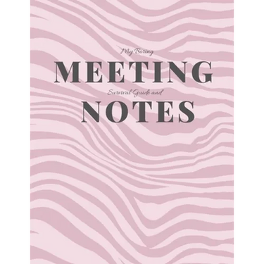 My Boring Meeting Survival Guide and Notes: 8.5x11 Meeting Notebook and Puzzle Book