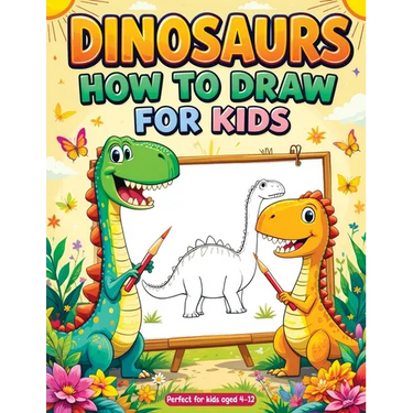 How to Draw Dinosaurs: Simple and Easy Step-by-Step Drawing Book - Fun & Cute Dino Sketches for Kids, Beginners and Gift Ideas