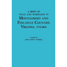Brief History of Wills and Marriages in Montgomery and Fincastle Counties, Virginia, 1733-1831