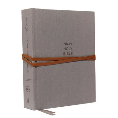 NKJV, Journal the Word Bible, Hardcover, Gray, Red Letter Edition, Comfort Print: Reflect, Journal, or Create Art Next to Your Favorite Verses