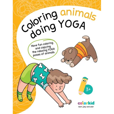 Coloring animals doing Yoga: Have fun coloring and copying the relaxing yoga poses of animals