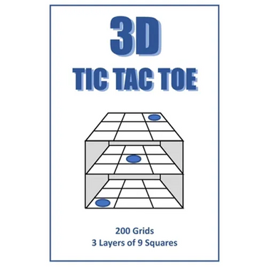 3D Tic Tac Toe Puzzle Book: A book full of 3 layer 3D tic tac toe frames for you to enjoy. Handy 6'x9' size means you can play at home or on the r