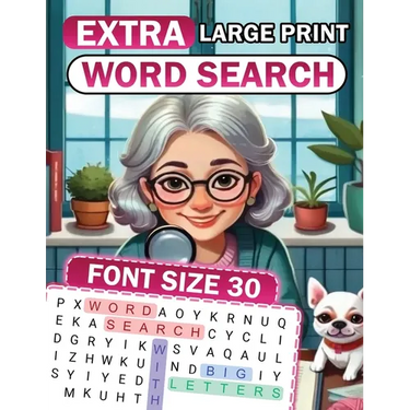 Extra Large Print Word Search: Font Size 30