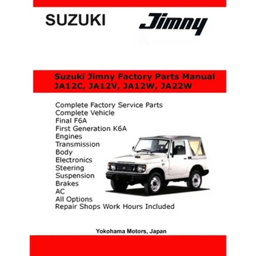 Suzuki Jimny English Factory Parts Manual JA12, JA22W Series