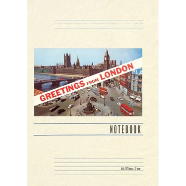 Vintage Lined Notebook Greetings from London, England