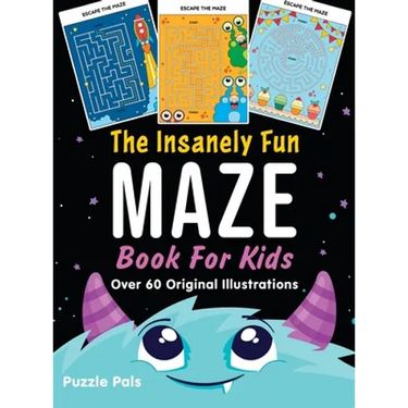 The Insanely Fun Maze Book For Kids: Over 60 Original Illustrations With Space, Underwater, Jungle, Food, Monster, and Robot Themes